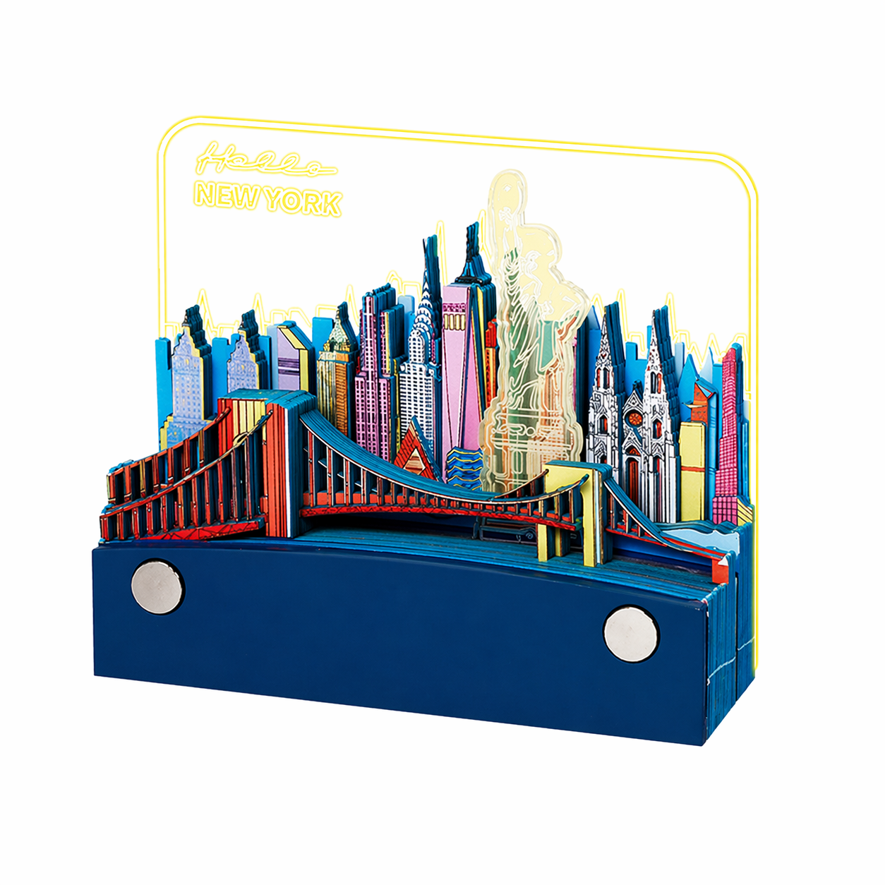 3D New York tear off notepad with skyline paper sculpture
