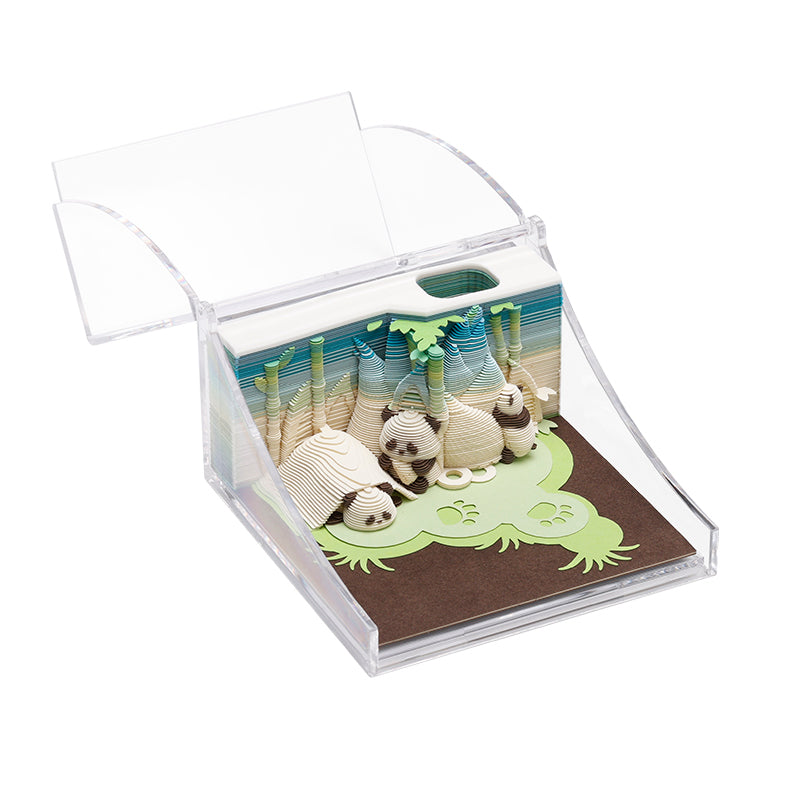 3D panda tear off notepad with paper sculpture design