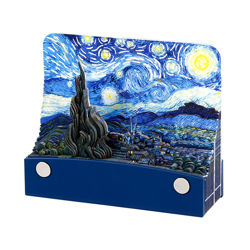 3D starry night tear off notepad with van gogh paper sculpture

