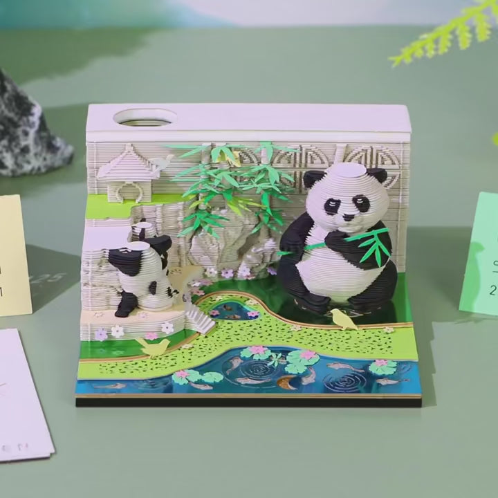 3D tear-off notepad panda reveal video thumbnail