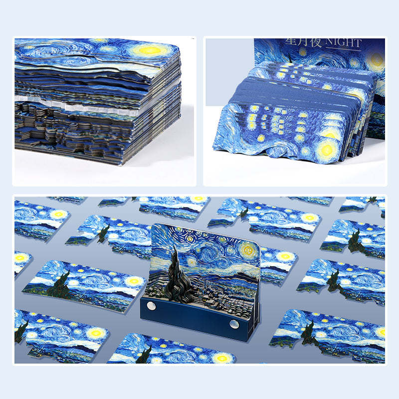 van gogh themed memo pad aesthetic workspace accessory
